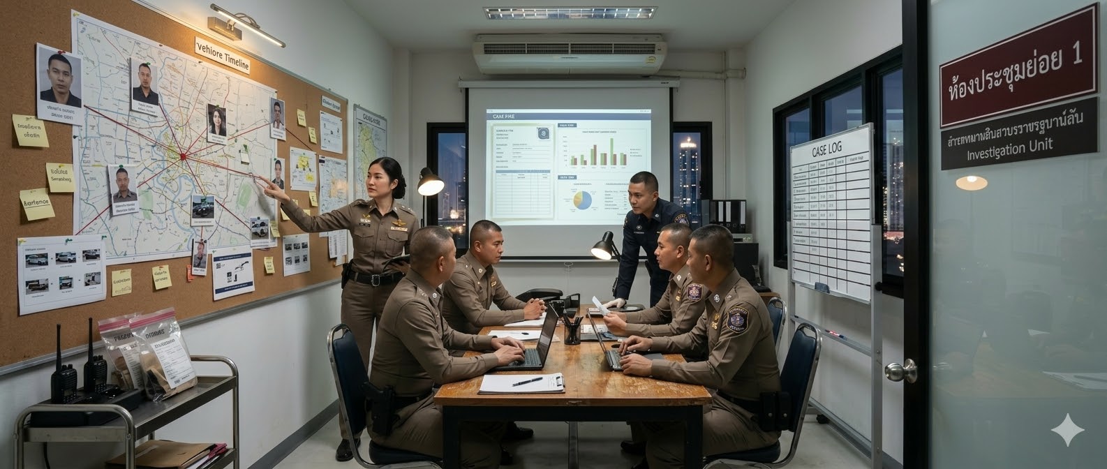ห้องประชุม 1: งานสืบสวน