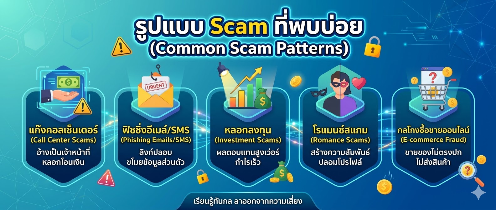 รูปแบบ Scam ที่พบบ่อย